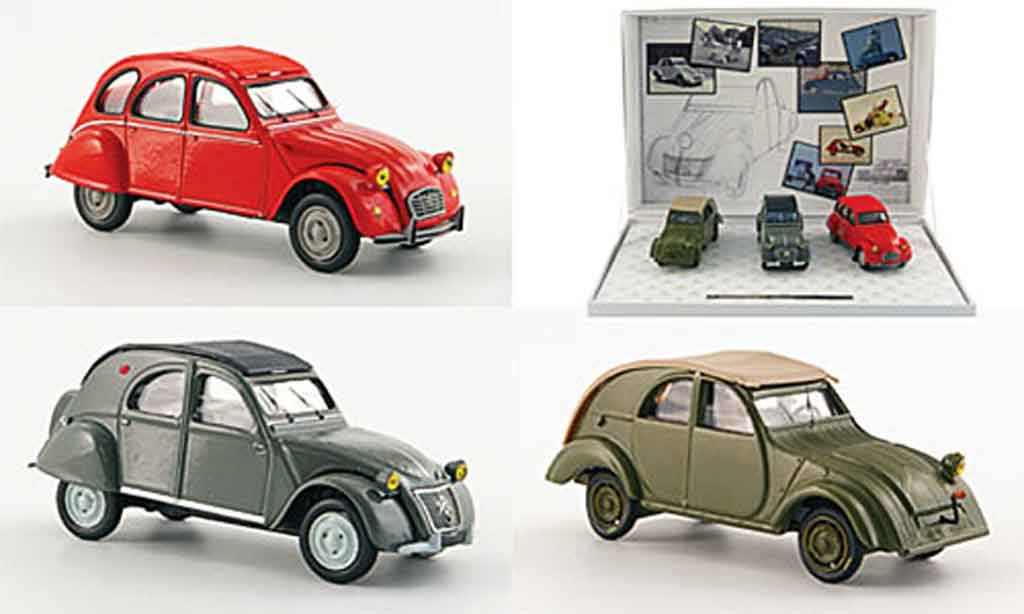 Citroen 2CV 1/43 Norev 3er set 60 jahre nr.2 modelauto