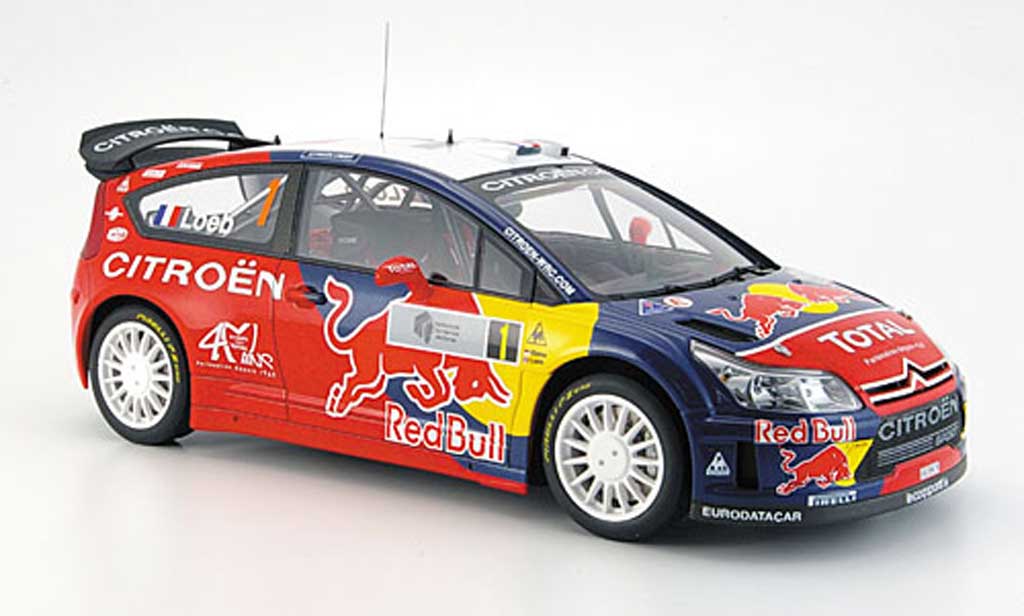 Citroen C4 WRC 1/18 Autoart WRC loeb/ elena no.1 sieger rallye zilverin. 2008 modelauto