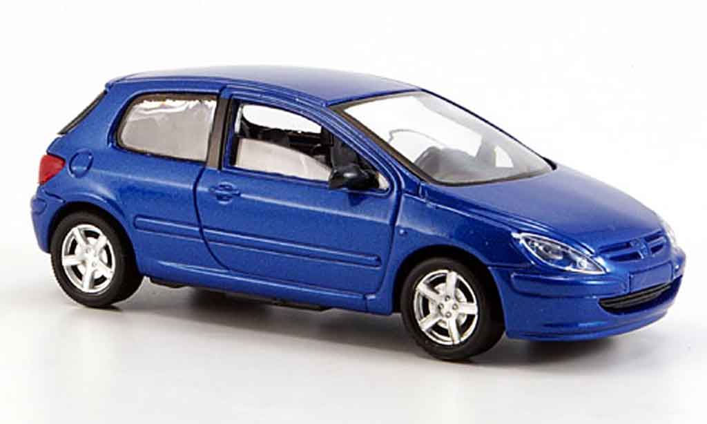 Peugeot 307 1/43 Solido blauw 3 portes modelauto