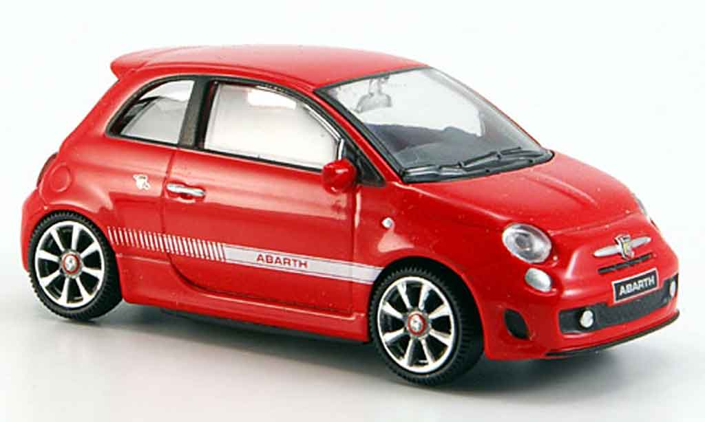 Fiat 500 1/43 Mondo Motors New Abarth rood 2007 modelauto