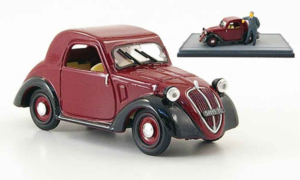 Fiat 500 1/43 Brumm A Topolino rood zwart 1936 modelauto
