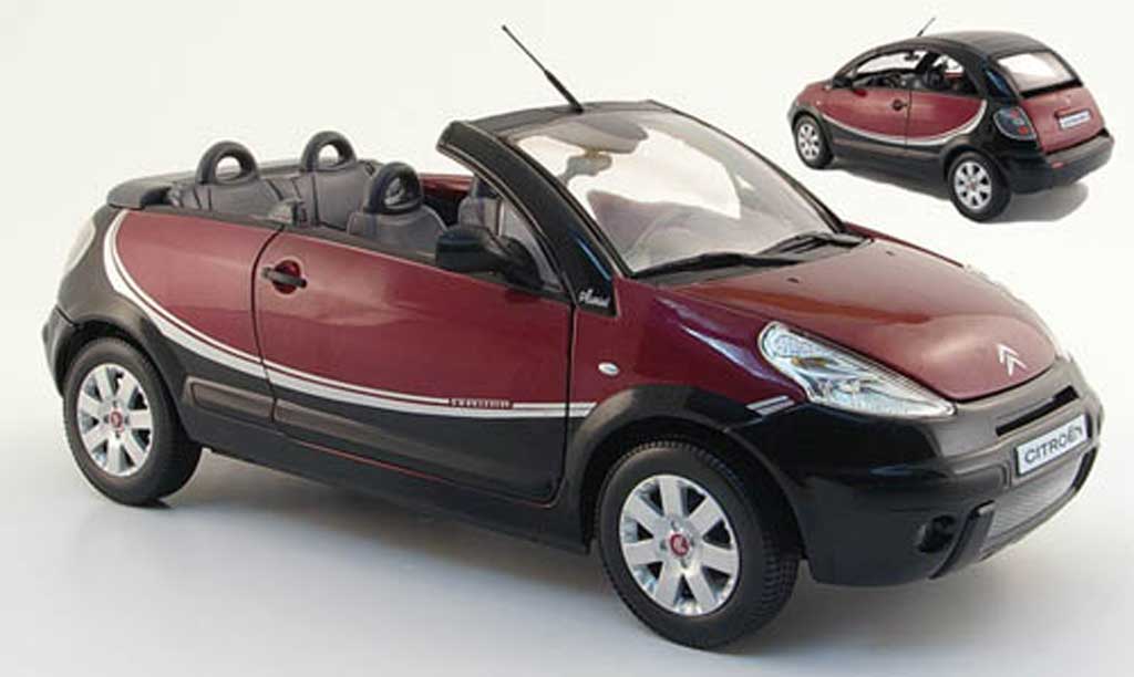 Citroen C3 Charleston 1/18 Norev Charleston pluriel rood/zwart 2008 modelauto