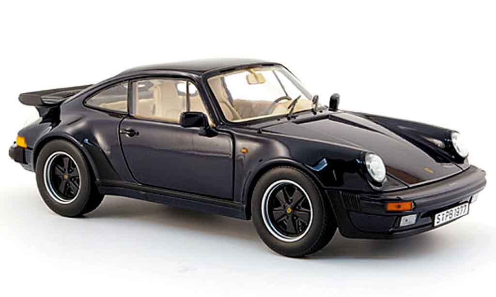 Porsche 930 Turbo 1/18 Norev Turbo 3.3l blauw 1985 modelauto