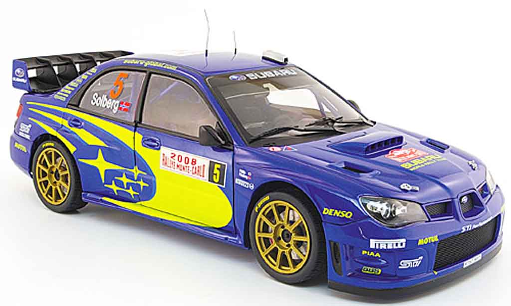 Subaru Impreza WRC 1/18 Autoart WRC no.5 solberg millsrallye monte carlo 2008 modelauto