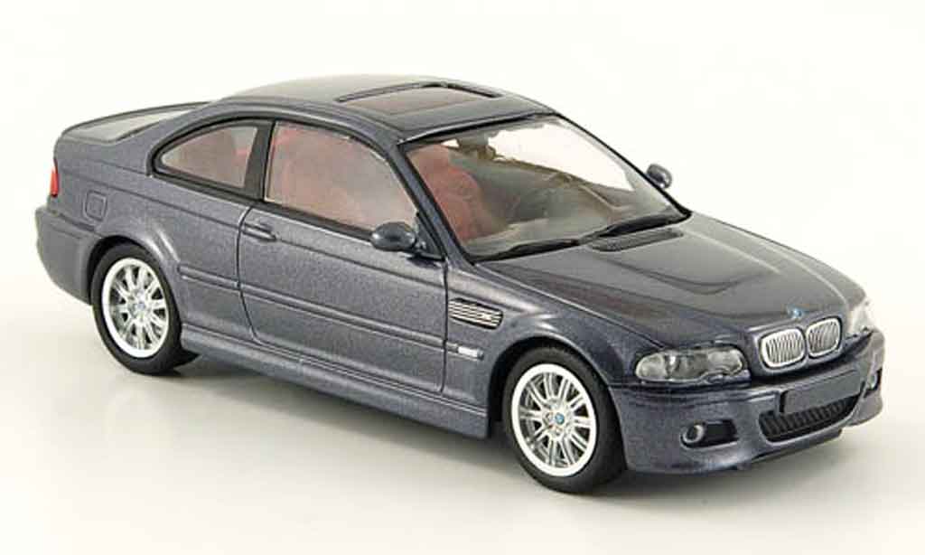 Bmw M3 E46 1/43 Minichamps E46 Coupe grijs 2001 modelauto
