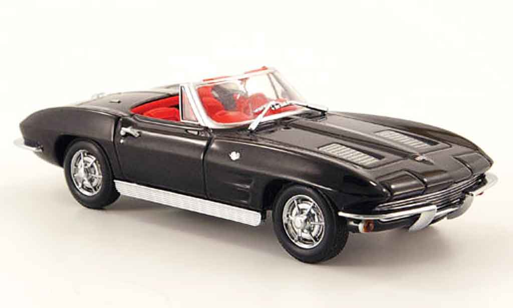 Chevrolet Corvette C2 1/43 Minichamps C2 cabriolet/cabriolet zwart 1963 modelauto