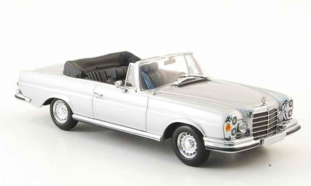 Mercedes 280 1970 1/43 Minichamps 1970 SE 3.5 Cabriolet (W111) grijs metallic 1970 modelauto