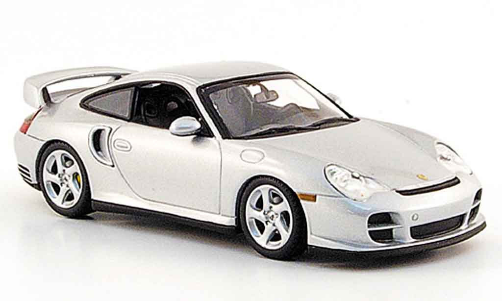 Porsche 996 GT2 1/43 Minichamps GT2 grijs metallic 2000 modelauto