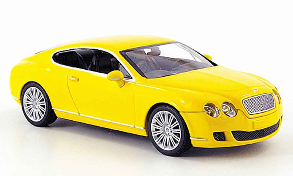 Bentley Continental GT 1/43 Minichamps GT geel Linea 2008 modelauto