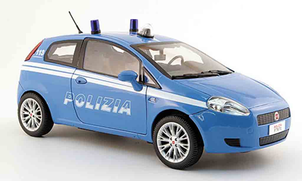 Fiat Grande Punto 1/18 Mondo Motors politie polizia blauw polizei italien modelauto