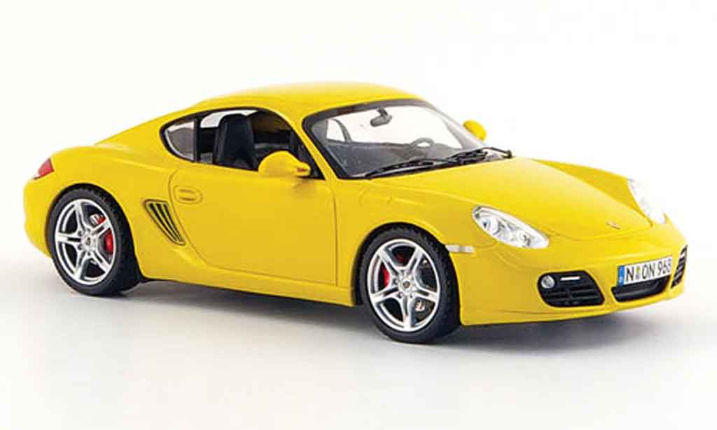 Porsche Cayman S 1/43 Schuco S geel 2008 modelauto
