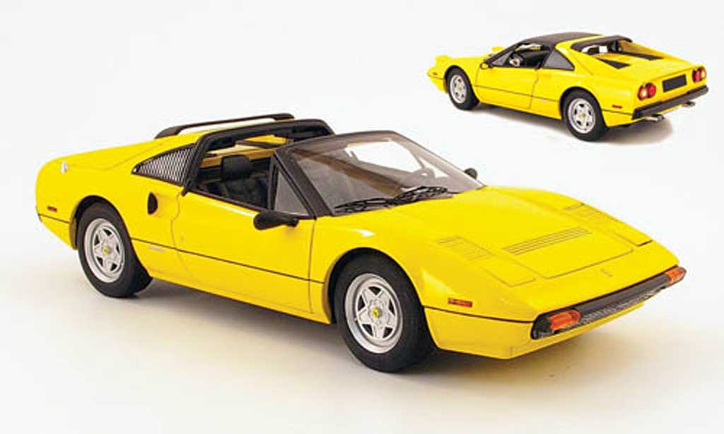 Ferrari 308 GTS 1/18 Hot Wheels GTS geel zwart interieur modelauto