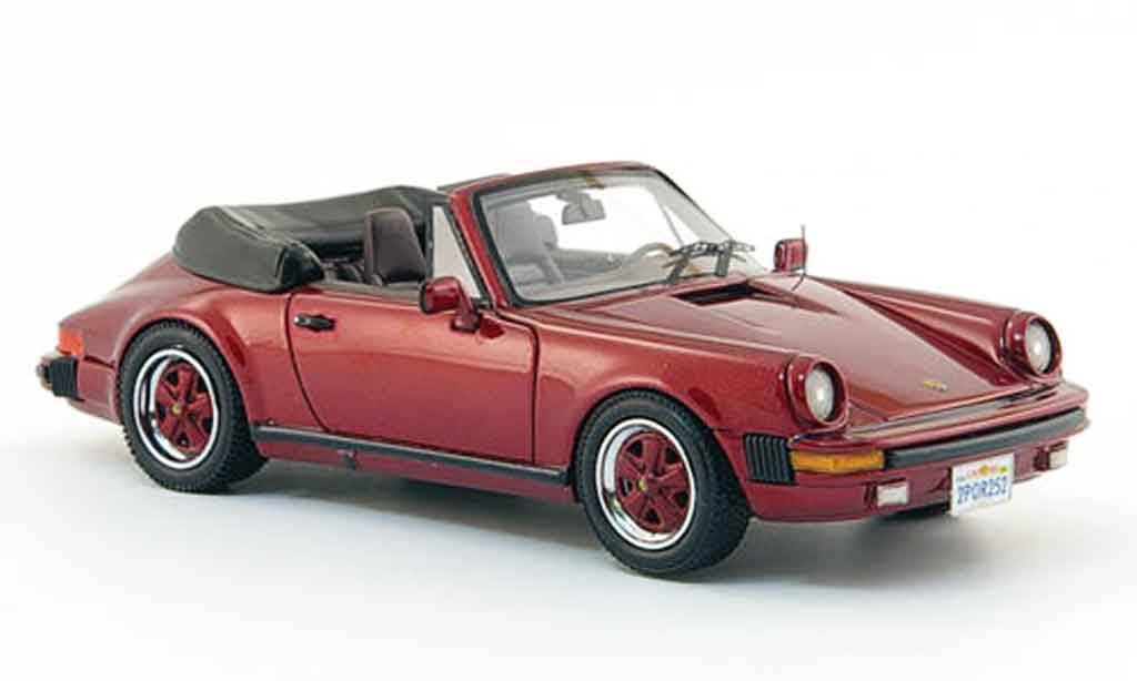 Porsche 930 1/43 Neo Carrera Cabrio rood US Version 1985 modelauto