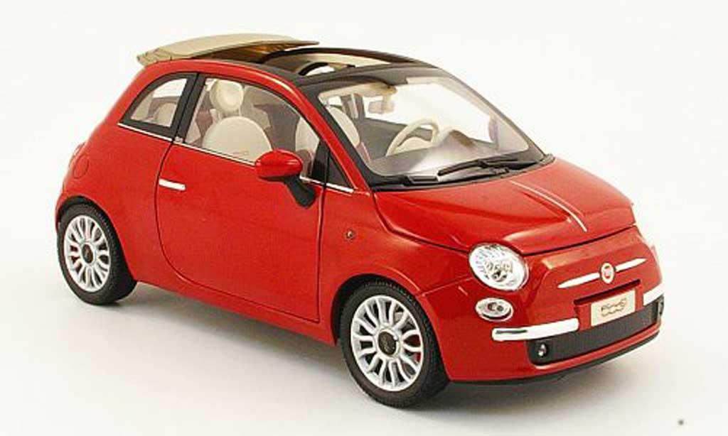 Fiat 500 Abarth 1/18 Norev Abarth cabriolet rood 2009 modelauto