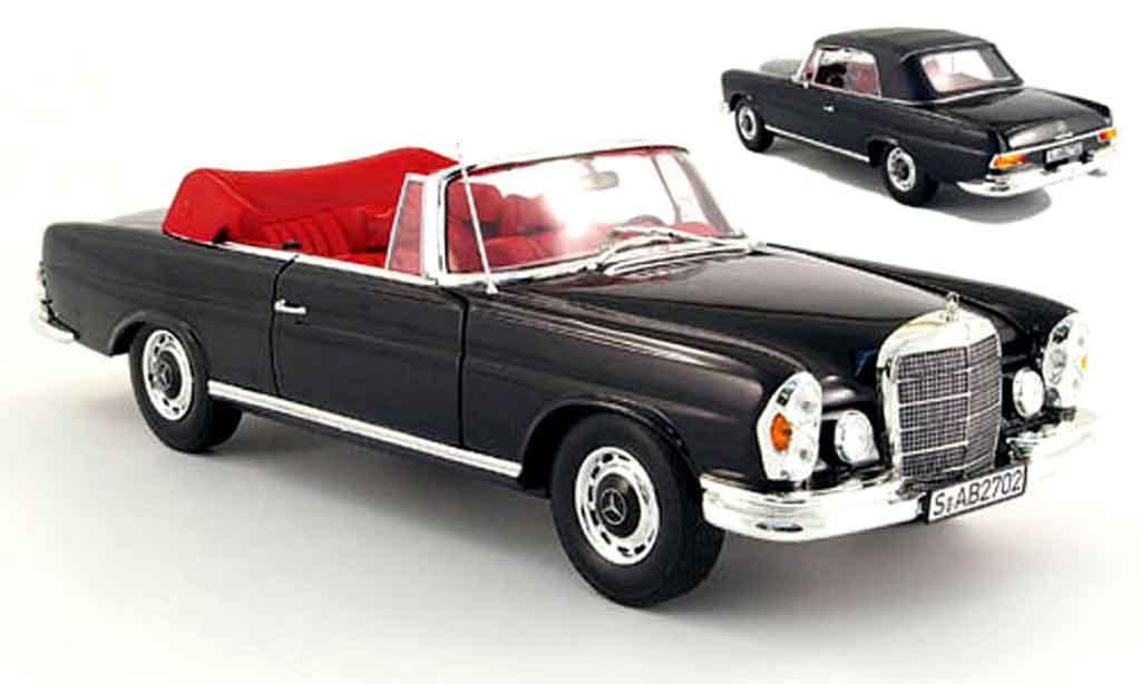 Mercedes 280 1969 1/18 Norev 1969 se (w 111) cabriolet zwart modelauto