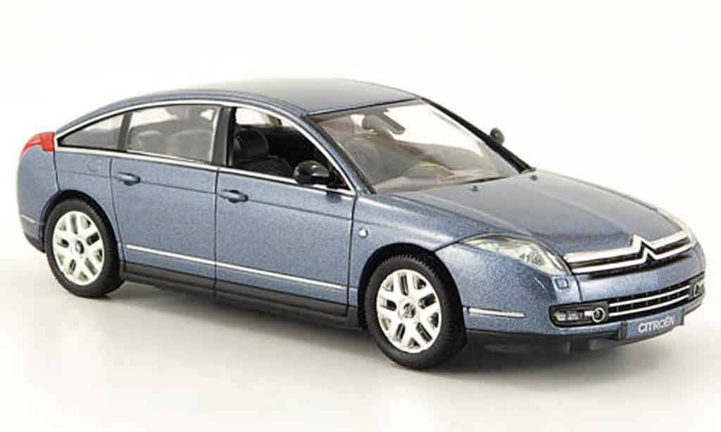 Citroen C6 1/43 Norev blauw grijs 2005 modelauto