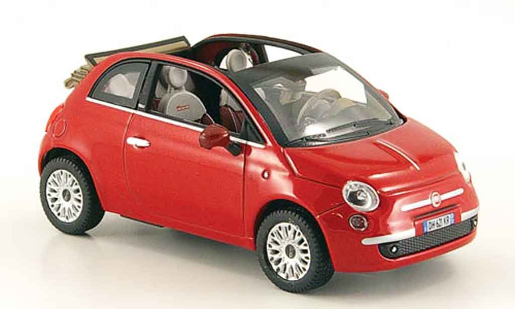 Fiat 500 1/43 Norev C rood offenes Rolldach 2009 modelauto