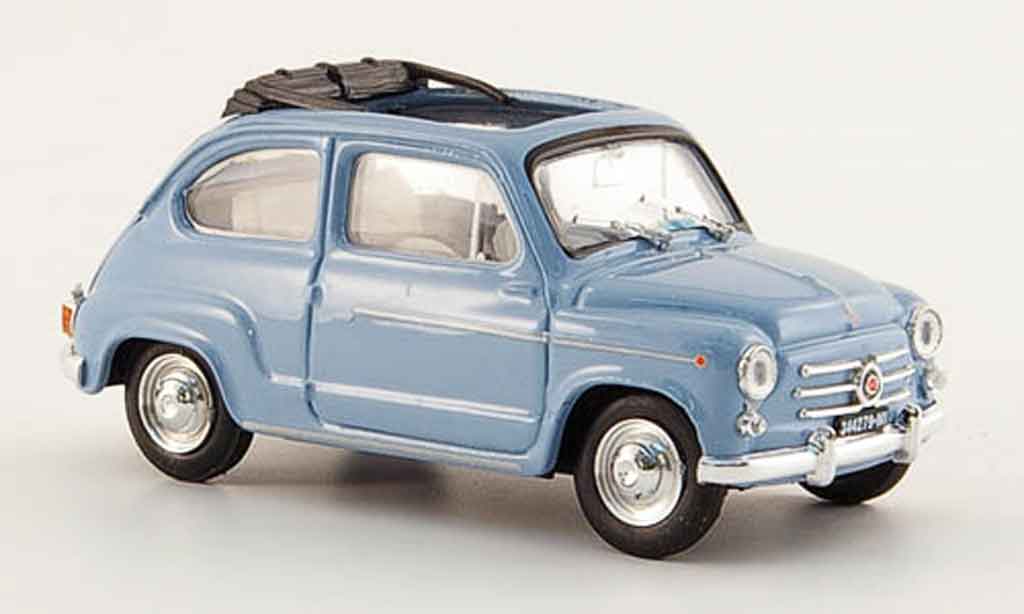 Fiat 600 1/43 Brumm D offen blauw 1960 modelauto