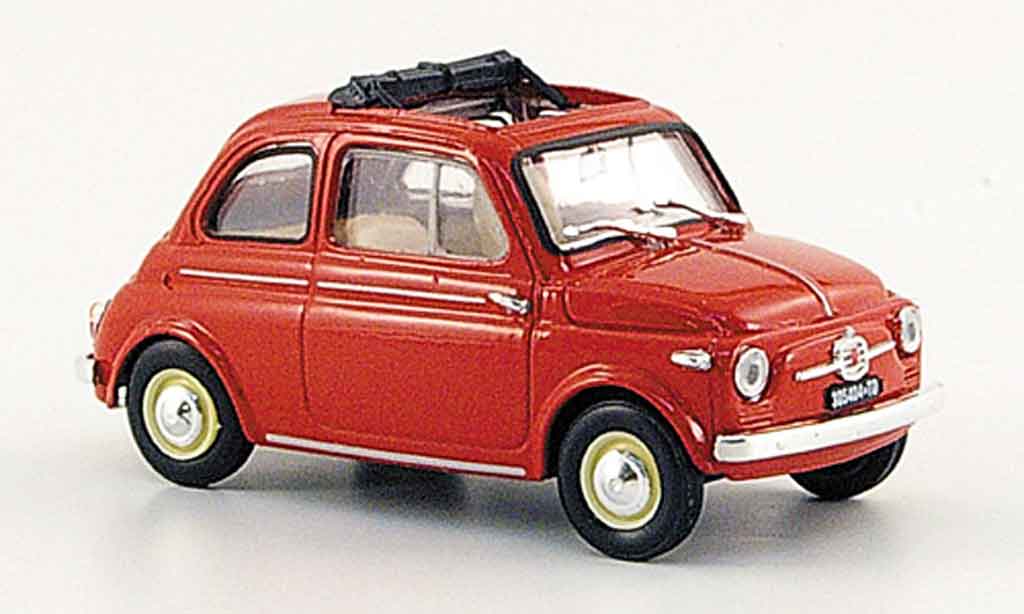 Fiat 500 1/43 Brumm ros? geoffnetes Faltdach 1959 modelauto