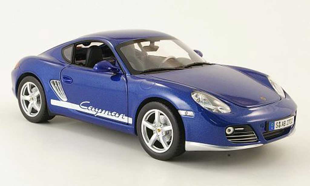 Porsche Cayman 1/18 Yat Ming blauw 2009 modelauto