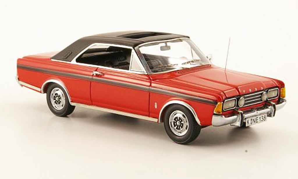 Ford Taunus 1971 1/43 Neo 1971 (P7b) 20M Coupe rood zwart modelauto