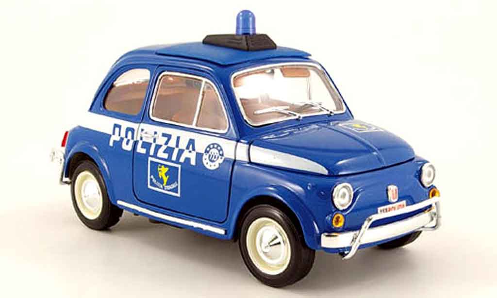Fiat 500 1/18 Burago polizia polizei modelauto