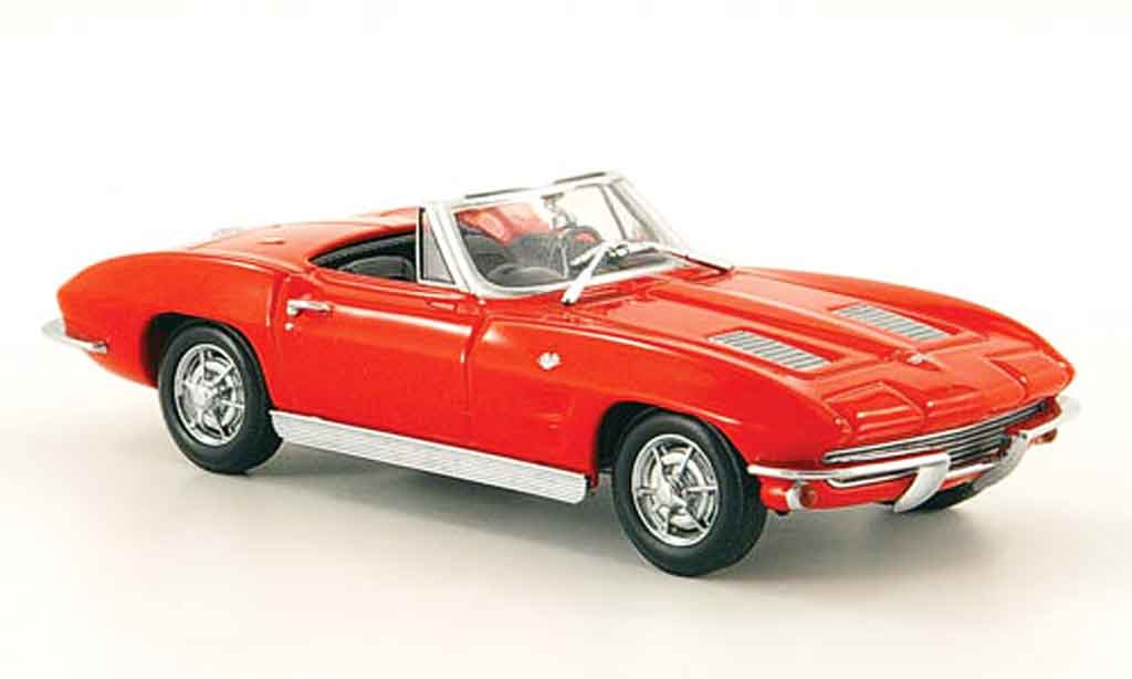 Chevrolet Corvette C2 1/43 Minichamps C2 Cabriolet rood MCW 1963 modelauto