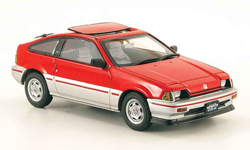 Honda CR-X Ballade 1/43 Ebbro Ballade 1.5i rood grijs metallic 1983 modelauto