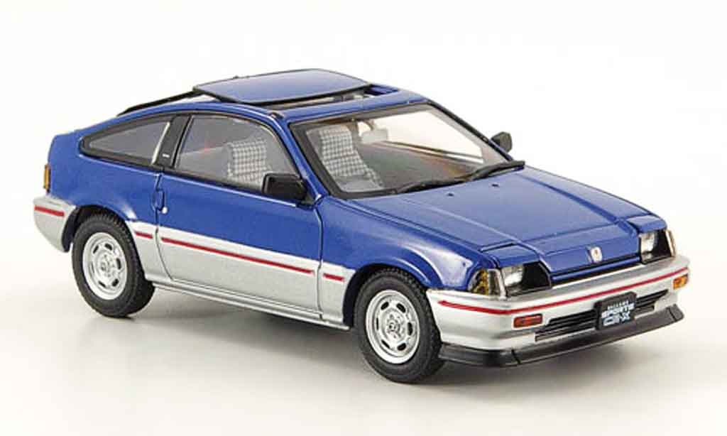 Honda CR-X Ballade 1/43 Ebbro Ballade 1.5i blauw grijs metallic 1983 modelauto