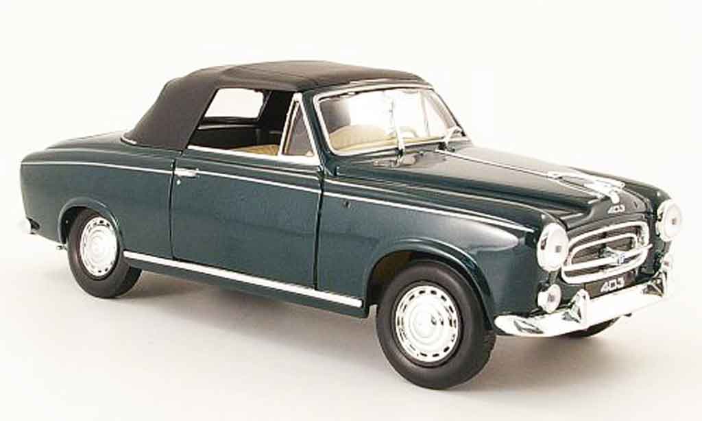 Peugeot 403 Cabriolet 1/18 Welly Cabriolet grun avec capote 1957 modelauto