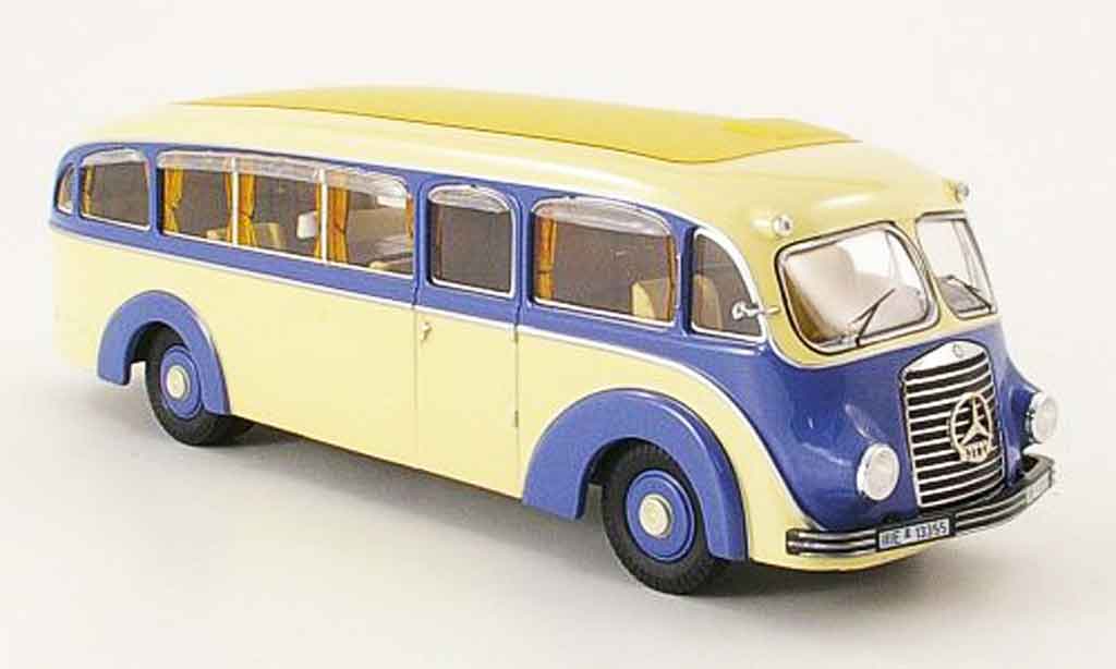 Mercedes L3500 1/43 Premium Cls Stromlinienbus blauw beige modelauto