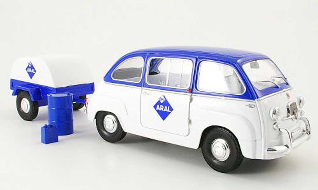 Fiat 600 1/18 Mini Miniera multipla aral avec anhanger modelauto