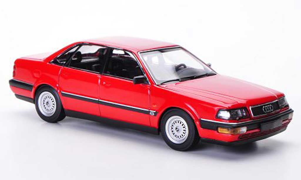 Audi V8 1/43 Minichamps rood 1988 modelauto