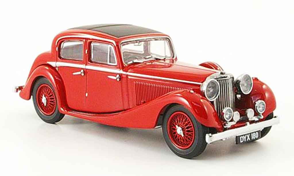 Jaguar SS 1/43 Oxford 2.5 saloon rood modelauto