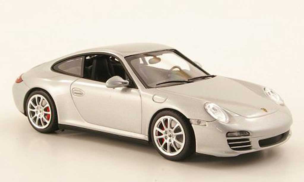 Porsche 997 4S 1/43 Minichamps Carrera 4S (II) grijs 2008 modelauto