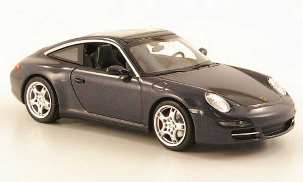 Porsche 997 Targa 1/43 Minichamps Carrera Targa grijs 2006 modelauto