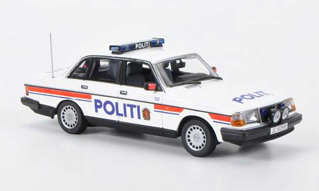 Volvo 240 GL 1/43 Minichamps GL Politi Politie Norwegen 1986 modelauto
