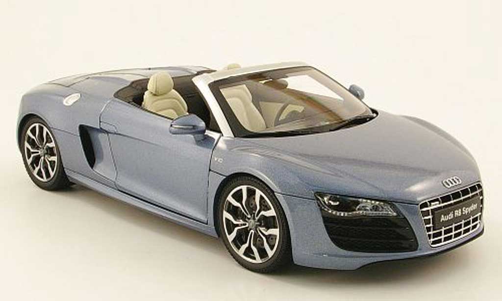 Audi R8 Spyder 1/18 Kyosho Spyder grijs blauw modelauto