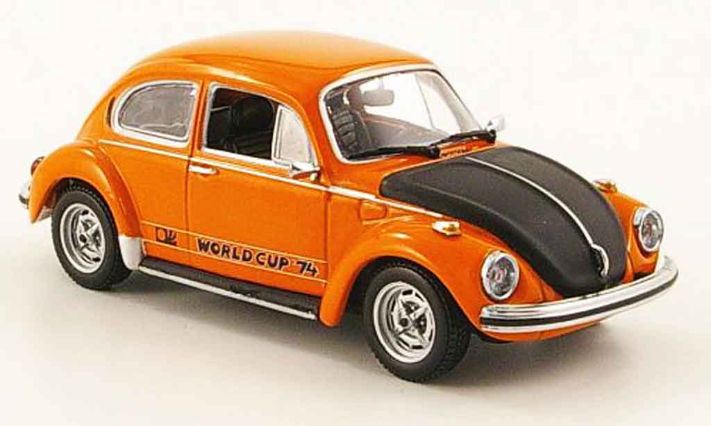 Volkswagen Coccinelle 1/43 Minichamps 1303 world cup oranje zwart 1974 modelauto