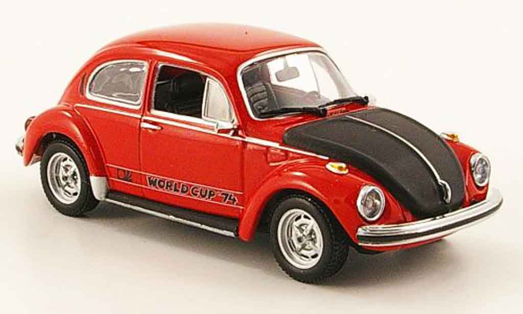 Volkswagen Coccinelle 1/43 Minichamps 1303 world cup rood zwart 1974 modelauto