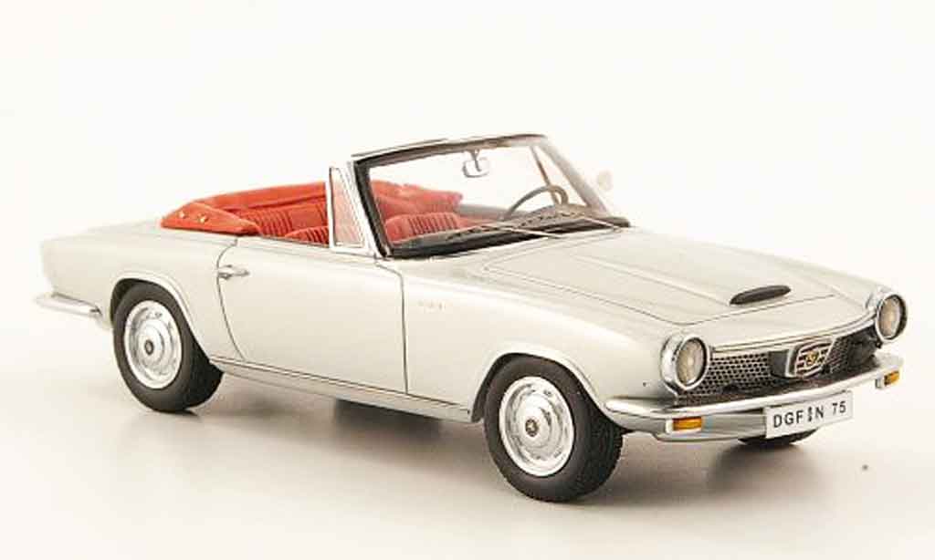 Glas 1300 1/43 Neo GT Cabriolet grijs 1966 modelauto