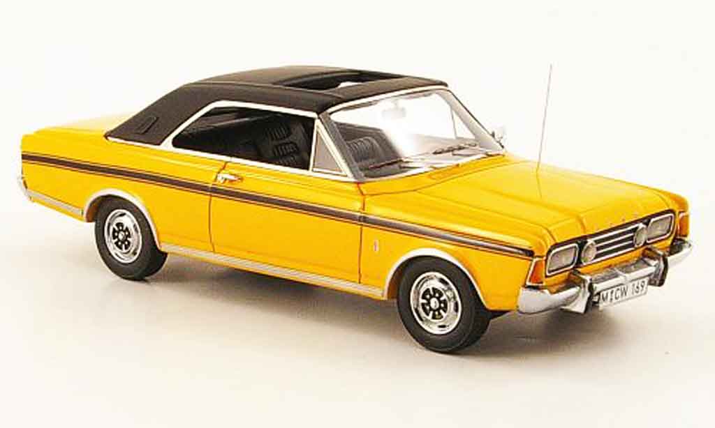 Ford Taunus 1971 1/43 Neo 1971 (P7b) 20M geel schw. liavec. Auf. 300 modelauto