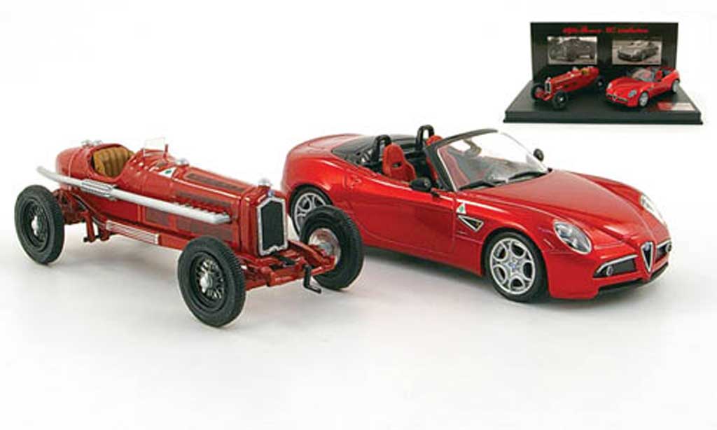 Alfa Romeo 8C 1/43 M4 Evolution-Set: P3 (1932) rood + modelauto