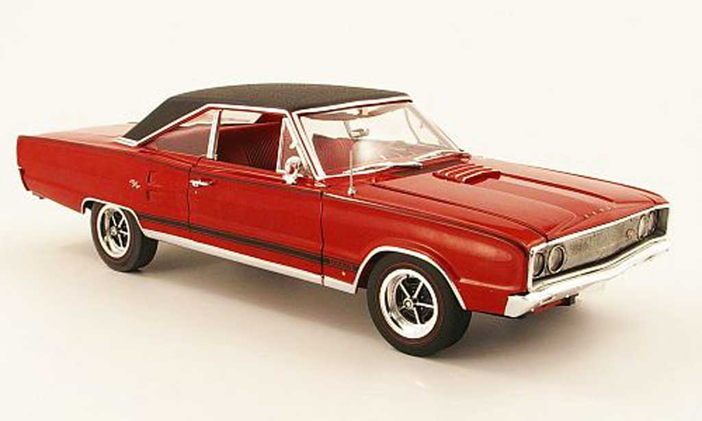 Dodge Coronet 1967 1/18 Highway 61 1967 r/t 440 rood/zwart modelauto