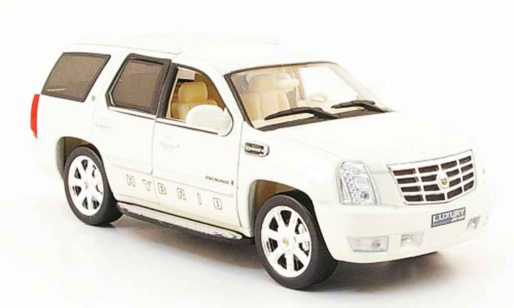 Cadillac Escalade 1/43 Luxury Die Cast Hybrid wit 2009 2010 modelauto