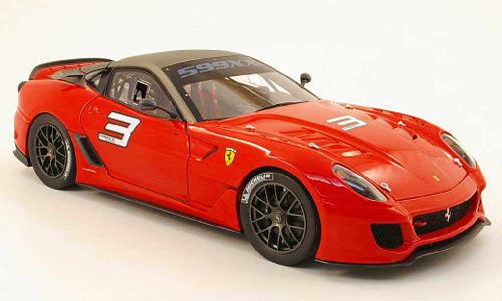 Ferrari 599 XX 1/18 Hot Wheels Elite XX no3 rood/grijs modelauto