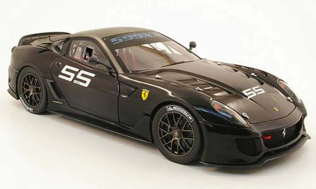 Ferrari 599 XX 1/18 Hot Wheels Elite XX no55 zwart/grijs modelauto