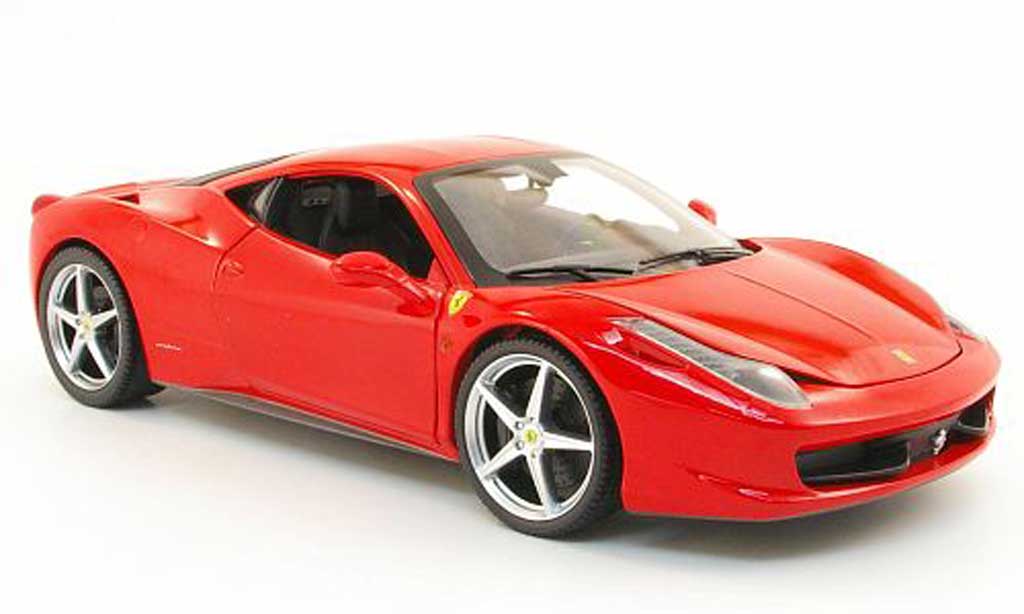 Ferrari 458 Italia 1/18 Hot Wheels Italia rood 2010 modelauto