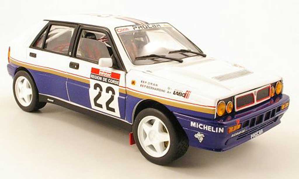 Lancia Delta HF Integrale 1/18 Sun Star HF Integrale no.22 roodhmans tour de corse 1990 p.bernardini / p.dran modelauto