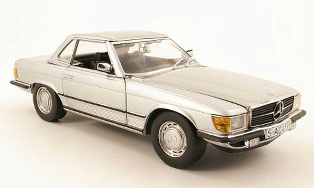 Mercedes 350 SL 1/18 Sun Star SL (r107) hardtop grijs metallized 1977 modelauto